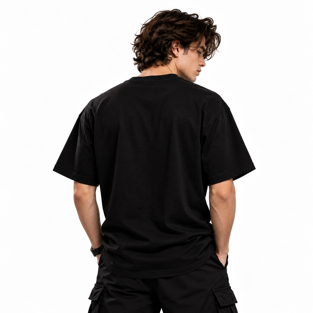 Men’s Black Cotton Batman Graphic T-Shirt