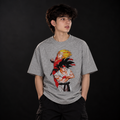 Men’s Grey Anime Graphic T-Shirt