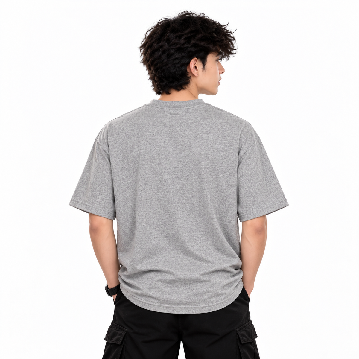Men’s Grey Anime Graphic T-Shirt