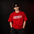 Men’s Red Cotton Money Graphic T-Shirt