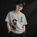 Men’s Light Grey Cotton Warrior Graphic T-Shirt